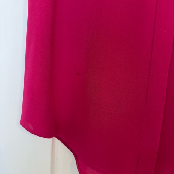 Theory Duria Silk Top in Fuchsia - Picture 3 of 6